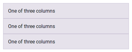 Grid system with 3 columns on a mobile device