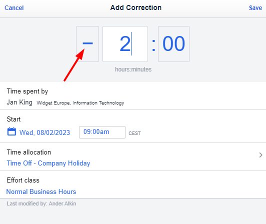 Add timesheet correction